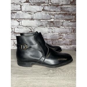 French Shriner Reject Black Leather Buckle Strap Ankle Boots Men’s 10.5D US/44EU